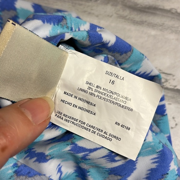 Caribbean Joe bright white purple Aqua black swim top padded bra nylon - Picture 8 of 9